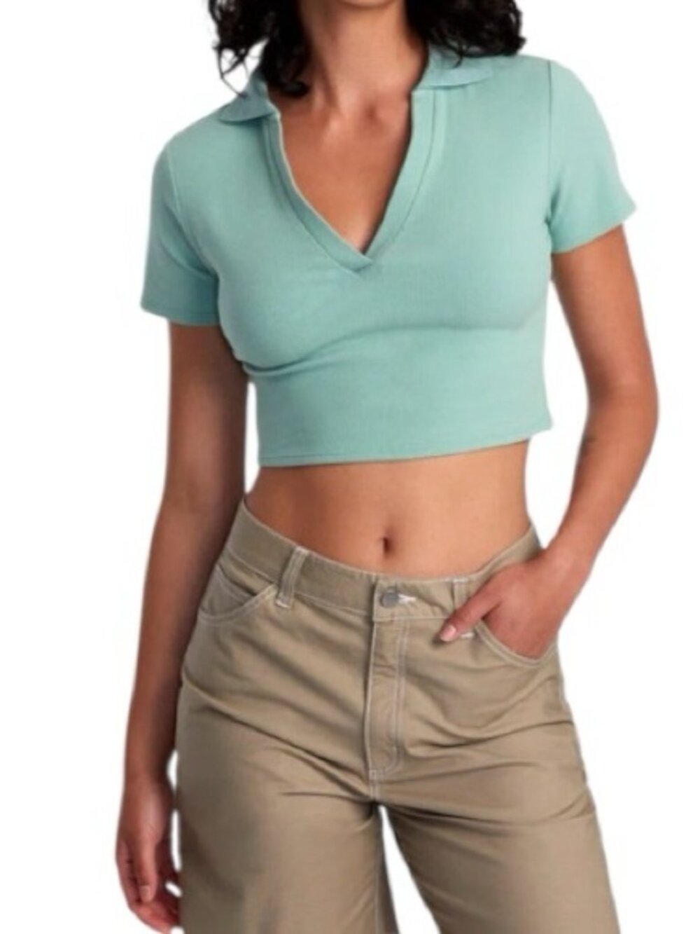 NEW NWT RVCA Selects Medium Chase Polo - Green Haze